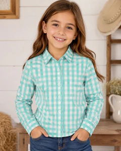Camisa Xadrez Verde Feminina