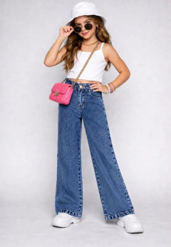WIDE LEG MARMORIZADA CLARA