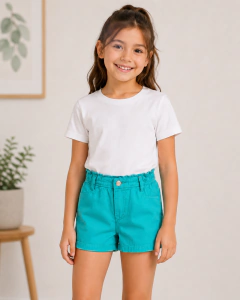 SHORT ELASTICO AZUL