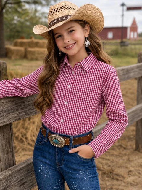 (0199) CAMISA XADREZ VERMELHA FEMININA