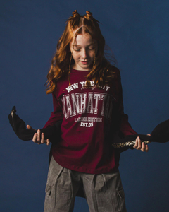 REMERA MANHATTAN BORDÓ - Meteorito Kids