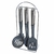 SET 6 UTENSILIOS NYLON GRIS MANGO ACERO HUDSON CON SOPORTE