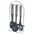 SET 6 UTENSILIOS NYLON GRIS MANGO ACERO HUDSON CON SOPORTE - comprar online