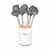 SET 6 UTENSILIOS HUDSON NYLON MANGO MADERA ESPATULA CUCHARON