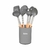 SET 6 UTENSILIOS HUDSON NYLON MANGO MADERA ESPATULA CUCHARON - De todo bazar max