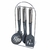 SET 6 UTENSILIOS NYLON GRIS MANGO ACERO HUDSON CON SOPORTE en internet