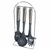 SET 6 UTENSILIOS NYLON GRIS MANGO ACERO HUDSON CON SOPORTE - De todo bazar max