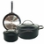 SET OLLA CACEROLA SARTEN HUDSON TOTAL BLACK 5 PZS INDUCCION