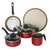 BATERIA DE COCINA OLLA CACEROLA JARRO PIZZERA TEFLON 7 PZAS JOVIFEL RIVOLI