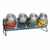 RACK ESPECIERO DE 4 JARROS CON TAPA DE ACERO INOXIDABLE COLOR PLATEADO - comprar online