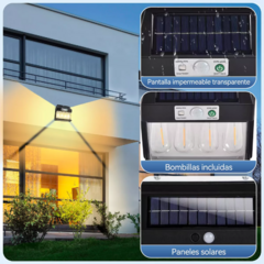 Luz Exterior de 3 Focos con Panel Solar - Modulo Compras