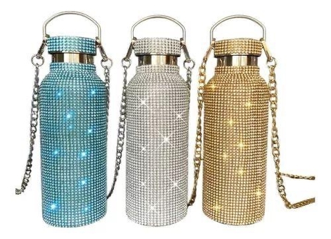 Garrafa térmica 500ml de strass
