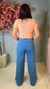 CALÇA JEANS WIDE LEG PANTALONA CINTURA ALTA LARGA FEMININA - comprar online