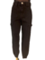 Calça Jeans Cargo Jogger Feminina Cintura Alta