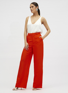 Calça Linho Sommer Laranja Febo