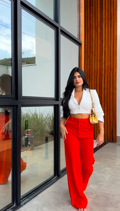 Calça Linho Sommer Laranja Febo - loja online