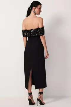 Vestido Midi com Laço em Paetê - comprar online