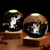 Bola de Cristal em Vidro com Base de Madeira
