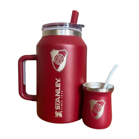 GALON DE ACERO INOX 2 LT + MATE CON BOMBILLA