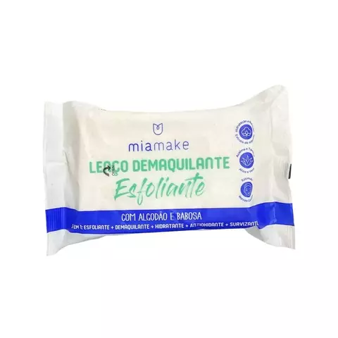 Lenço Demaquilante Esfoliante Algodão e Babosa - Mia Make