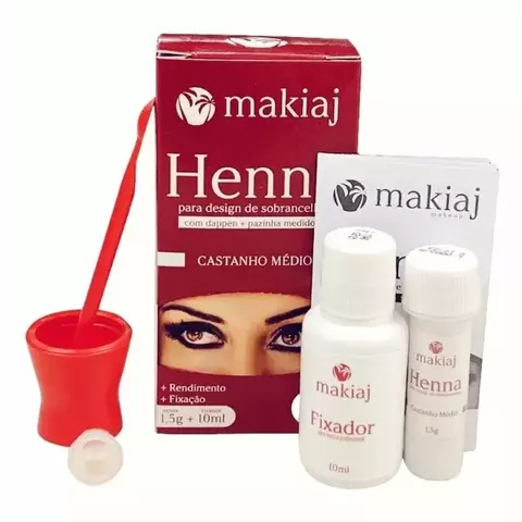 Henna + Fixador + Dappen + Potinho - Makiaj