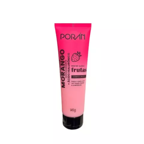 Hidratante Corporal Morango e Ácido Hialurônico 145g - Poran