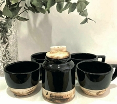 Juego de Té Cerámico – 4 Tazas + 1 Azucarera