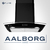 Campana extractora de cocina 60 cm de pared Negro mate cristal curvo 3 velocidades Aalborg 60 FLINE
