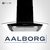 Campana extractora de cocina 76 cm de pared Negro mate cristal curvo 3 velocidades Aalborg 76 FLINE