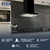 Imagen de Campana extractora de cocina 76 cm de pared Negro mate cristal curvo 3 velocidades Aalborg 76 FLINE