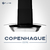 Campana extractora de cocina de pared 76 cm cristal curvo Negra controles touch Copenhague 76 FLINE
