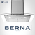 Imagen de Campana extractora de cocina 76 cm de pared vidrio curvo Acero Inoxidable | 3 velocidades y control de boton| Berna 76| FLINE
