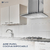 Campana extractora de cocina 76 cm de pared vidrio curvo Acero Inoxidable | 3 velocidades y control de boton| Berna 76| FLINE en internet