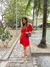 Vestido Curto com Manga Vermelho Mônica na internet