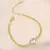 Pulseira feminina aço inoxidável banhado ouro 18k ponto de luz coração