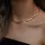 Cordão Feminino Colar Chocker Trançado Aço inoxidável banhado ouro 18k resistente durável hipoalergênico