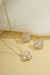 Conjunto trevo cristal cravejado