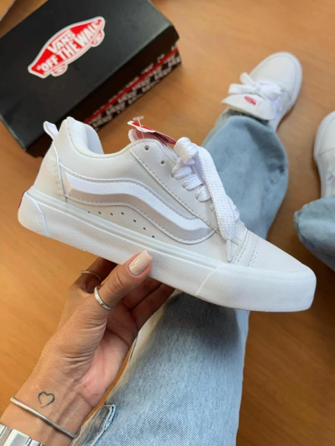 Vans Knu Skool Low Platform 'All White'