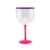 Taça de Gin Happy Pink/Cristal - Borda Metalizada Roxo