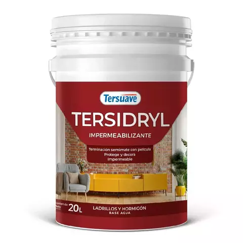 Tersidryl Impermeabilizante Ladrillos y Hormigón Base Agua Semimate 20L Transparente