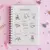 Cuaderno A5 Rayado Anillado + Stickers + plancha Qr. Diseño PASTEL