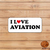 Sticker I Love aviación 3,5x8cm