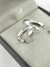 1 Par de Alianças Prata 925 4,5mm Meia Cana com Zircônias - comprar online