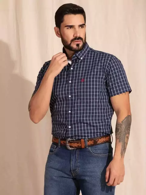 Camisa Masculina TXC Manga Curta Custom MC Xadrez 29075C