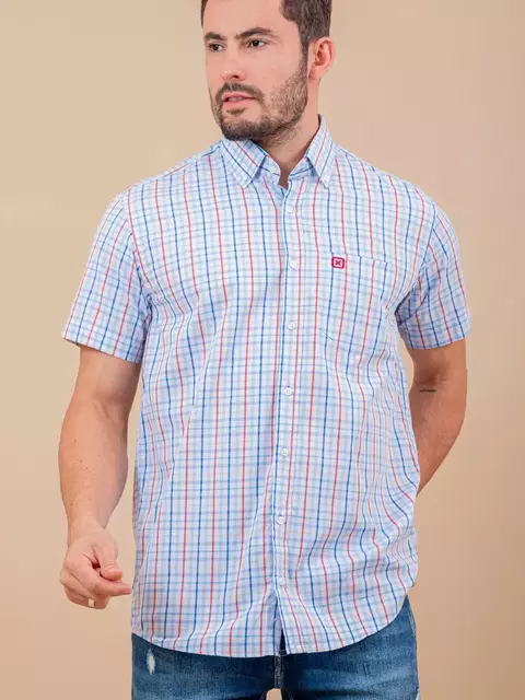 Camisa Masculina TXC Manga Curta Custom Regular MC Xadrez 29108C