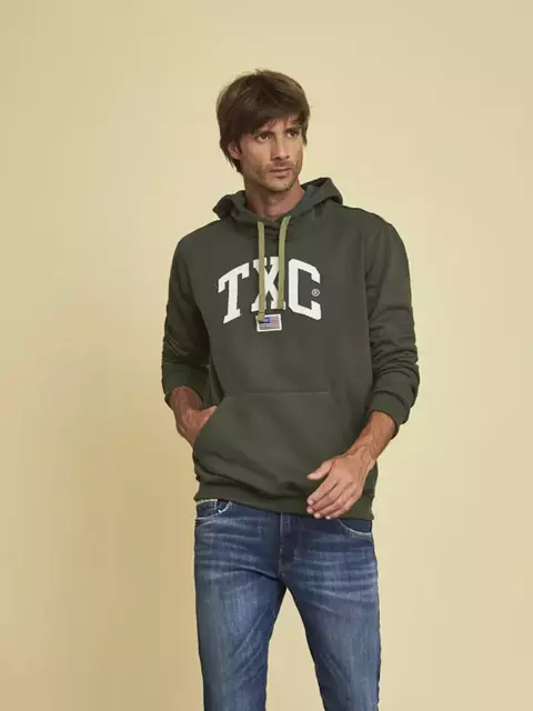 Moletom Masculino TXC Custom ML Bordado Verde Militar 3360