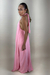 VESTIDO LONGO FRENTE ÚNICA ROSA CANDY MILLY - Jullas Moda Feminina