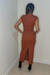 VESTIDO MIDI GOLA ALTA MARROM MONE - loja online