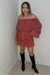 VESTIDO OMBRO A OMBRO MANGA LONGA MARROM LÉIA - comprar online