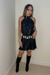 VESTIDO CURTO GOLA ALTA PRETO ARY - comprar online